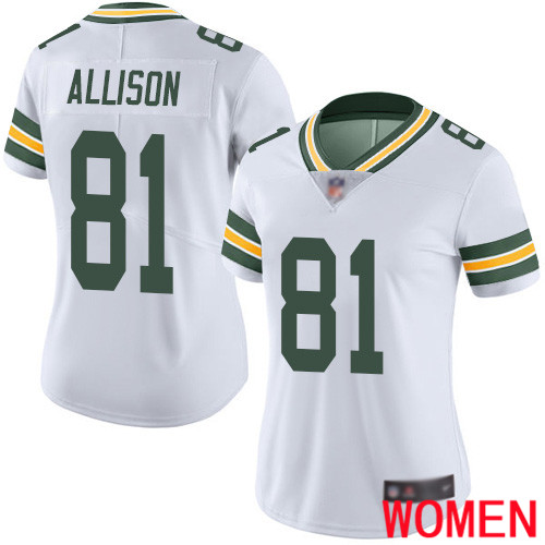 Green Bay Packers Limited White Women #81 Allison Geronimo Road Jersey Nike NFL Vapor Untouchable